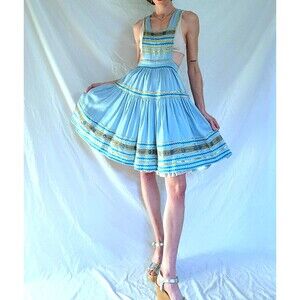 1950s Vintage Nutcracker Ballet Costume: Full Circle Skirt, Pinafore Dress, XS